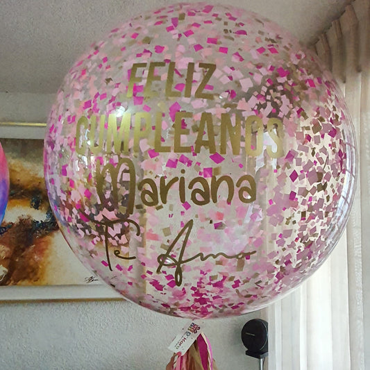 Burbuja 90cm Confetti cumpleaños