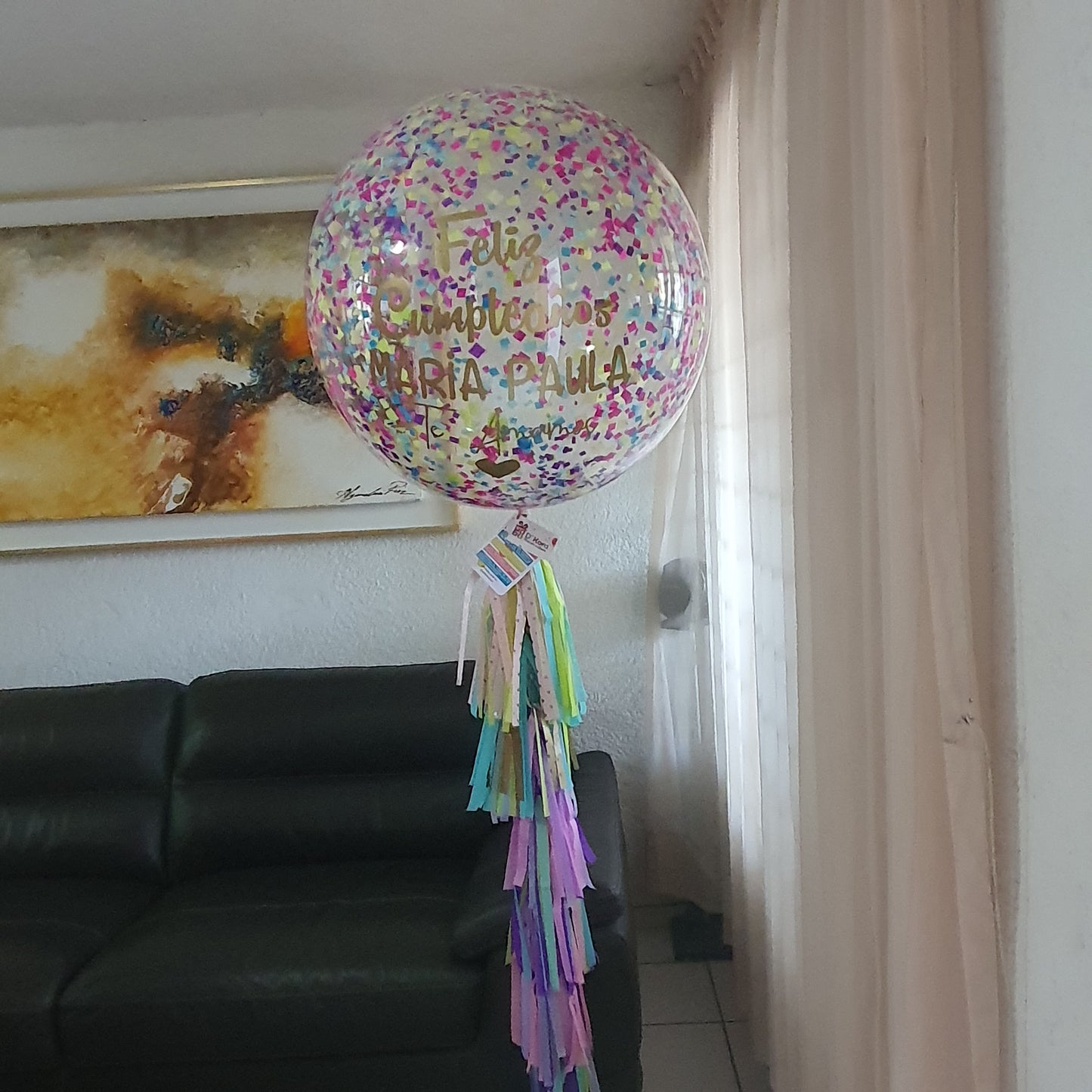 Burbuja 90cm Confetti cumpleaños