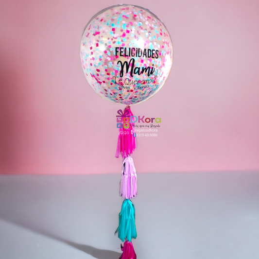 Burbuja 90cm confetti mamá