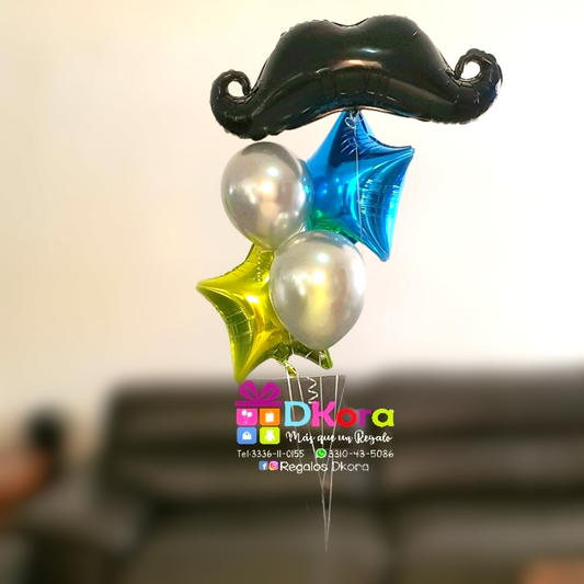 Racimo Globos Bigotes