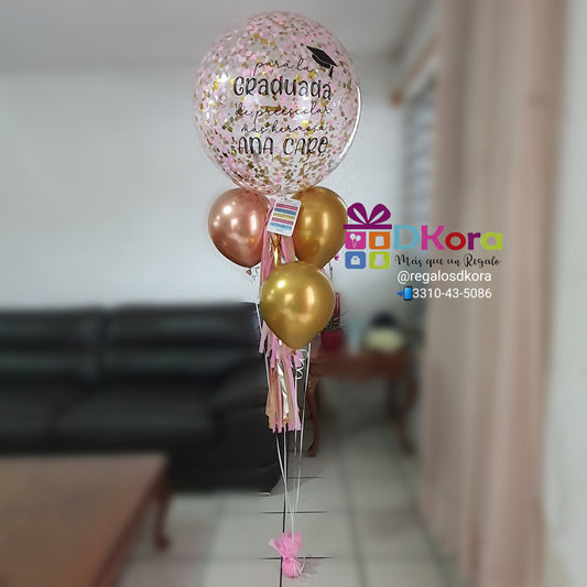 Bouquet con Burbuja 90cm Graduación