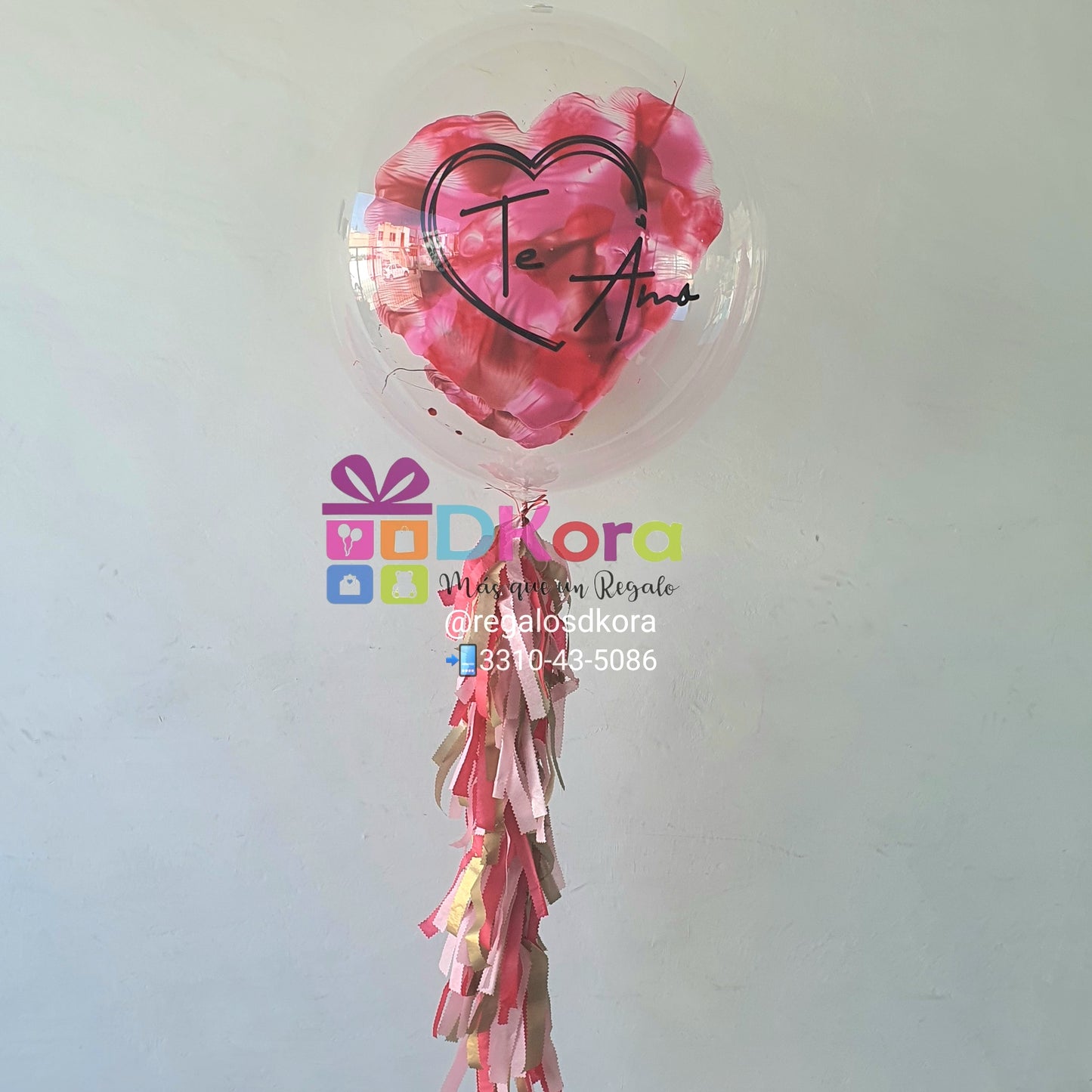 Burbuja 90cm pintada mitad corazón