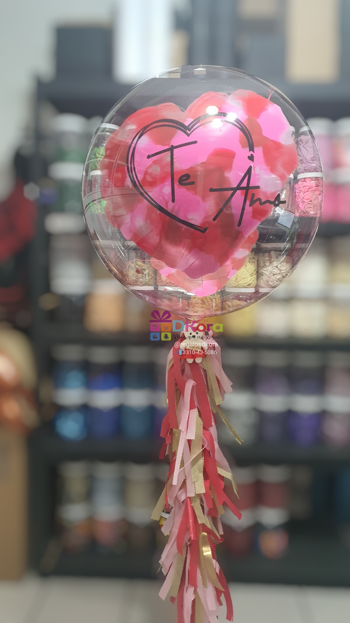 Burbuja 90cm pintada mitad corazón