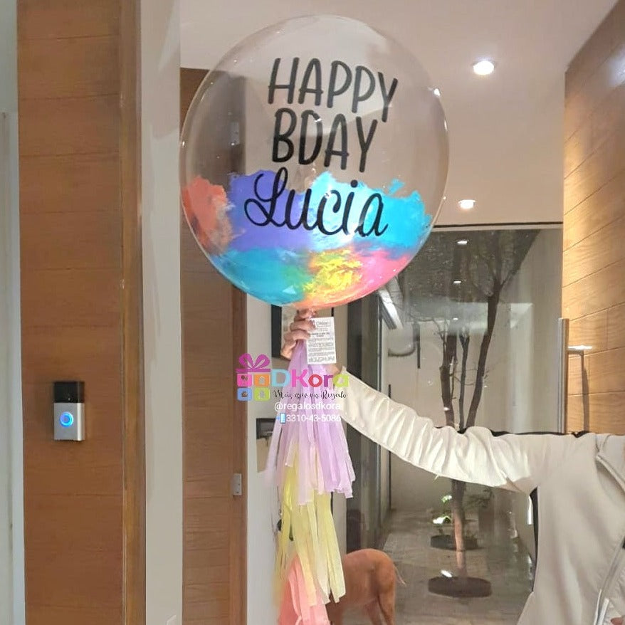 Burbuja 60cm mitad pintada cumpleaños