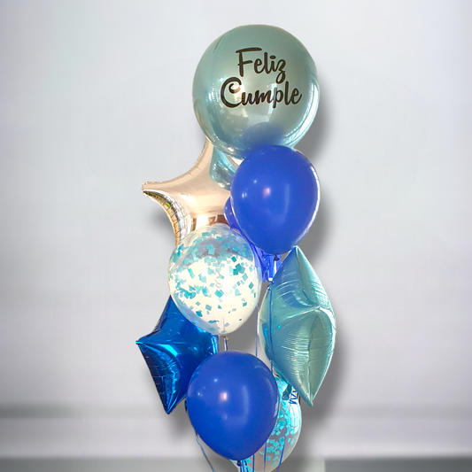 Racimo Globos Orbz y estrellas cumpleaños