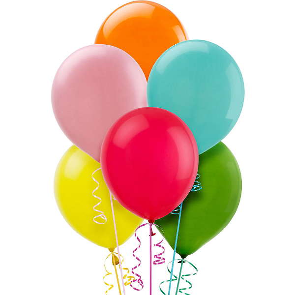 RACIMO DE 5 GLOBOS LÁTEX 12 INFLADO CON HELIO
