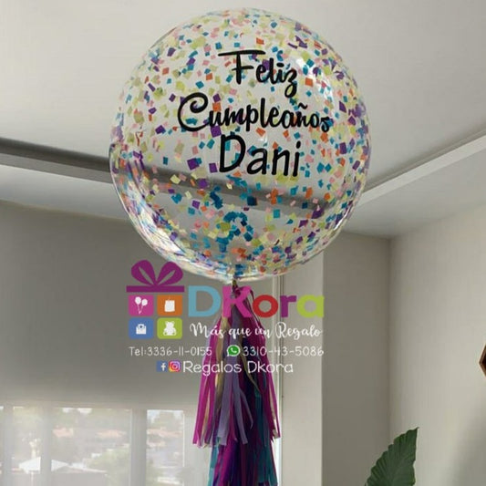 Burbuja 60cm Confetti cumpleaños