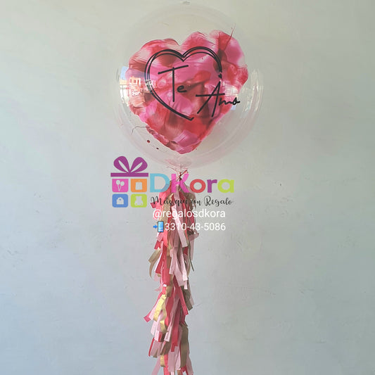 Burbuja 90cm pintada mitad corazón